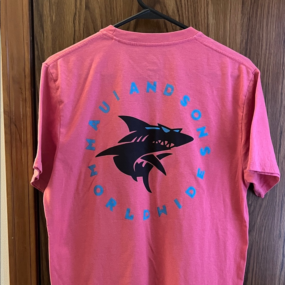 Maui and Sons Pink Shark Graphic Tee